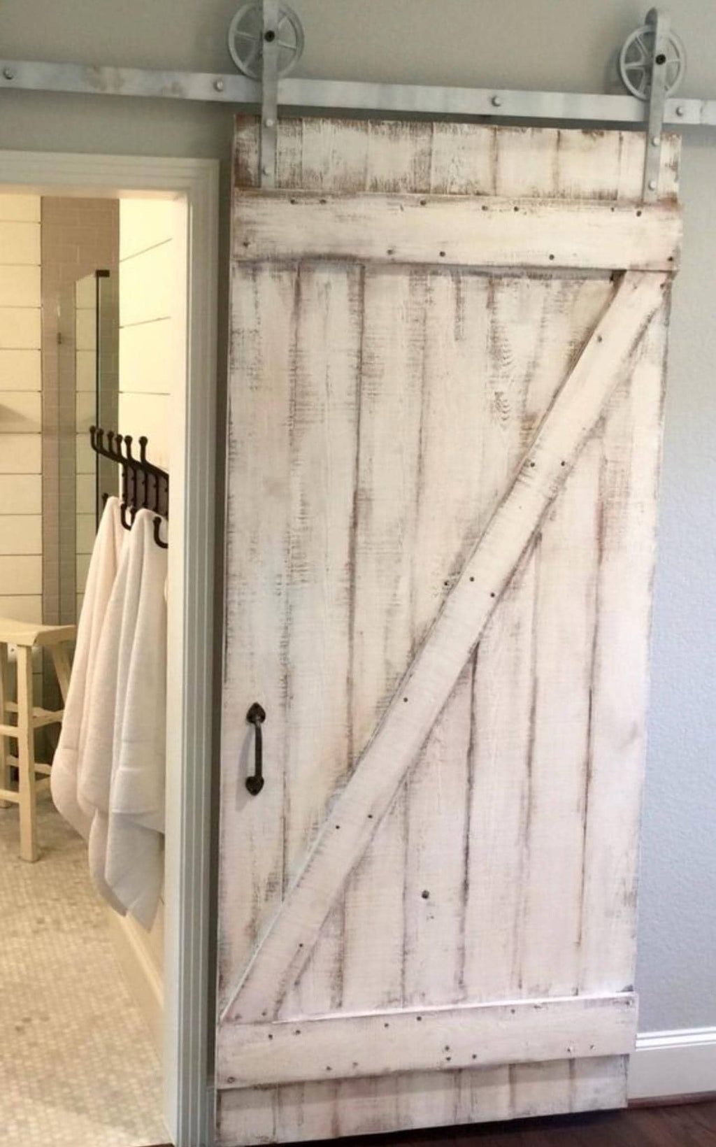 Shabby Chic White Z Barn Door