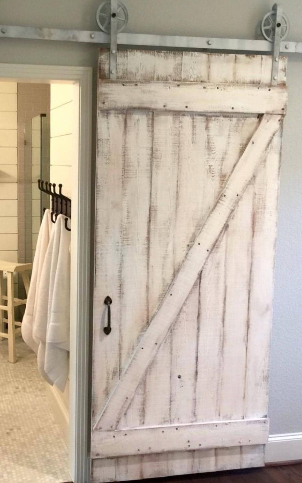Shabby Chic White Z Barn Door