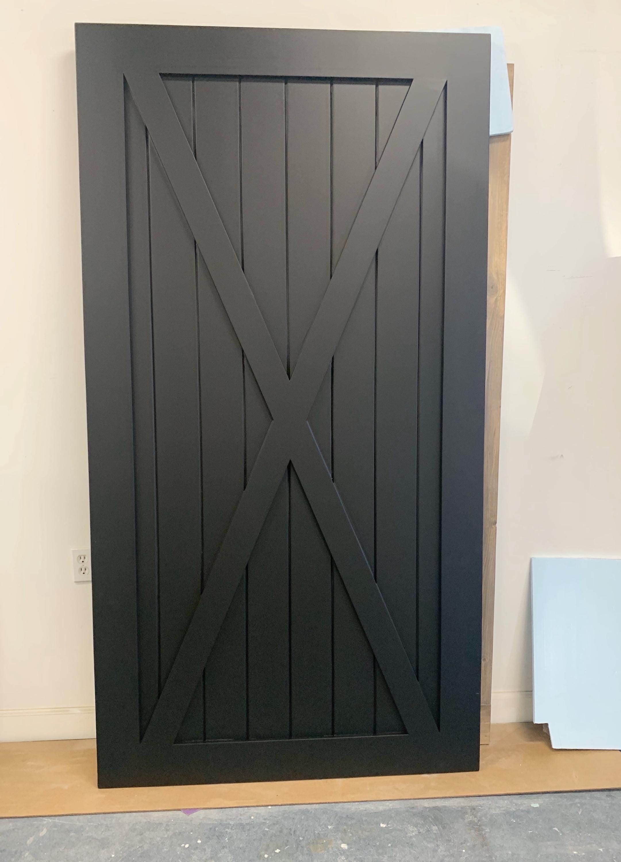 Custom Full X Barn Door, Black Painted Finish