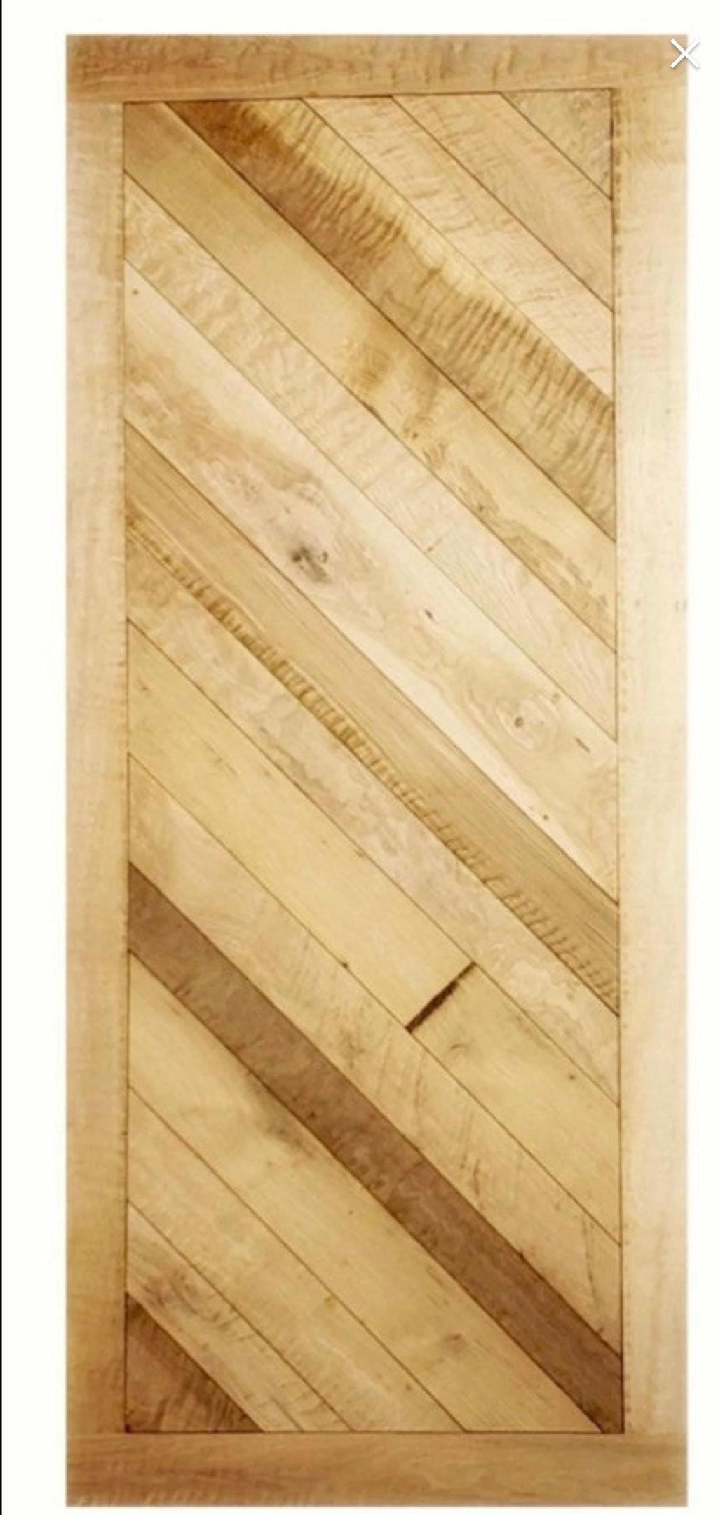 Chevron White Oak Barn Door, Custom Hinged Door