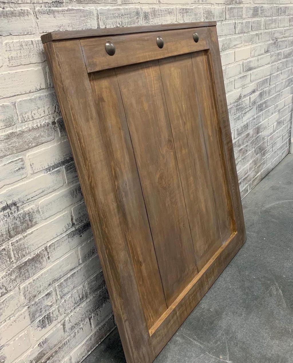 Custom Barn Door Baby Gate, Weathered Pine Finish