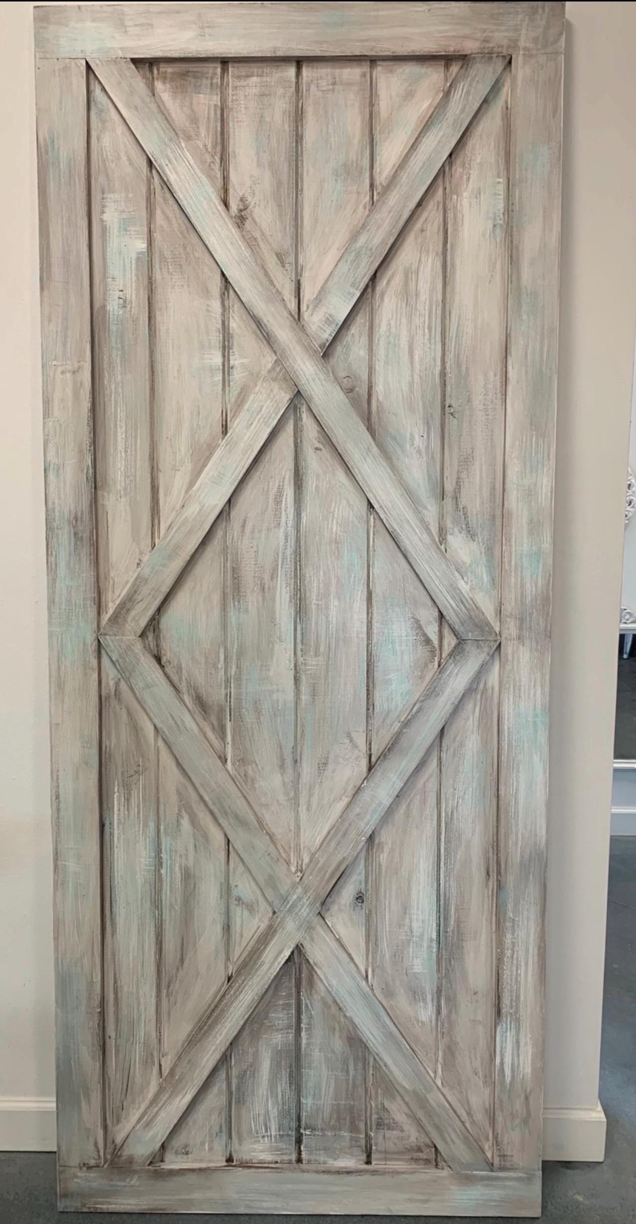 Custom 'Bottom X' Shabby Chic Coastal Barn Door