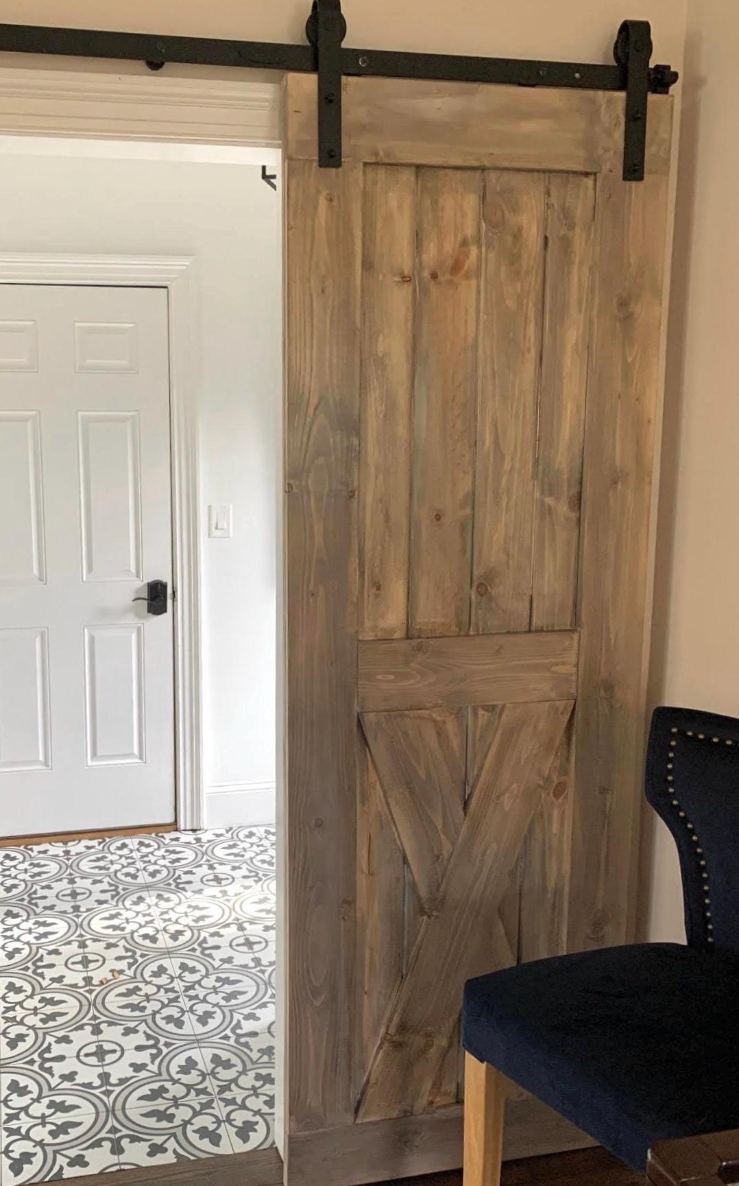 Custom Bottom X Wood Sliding Barn Door