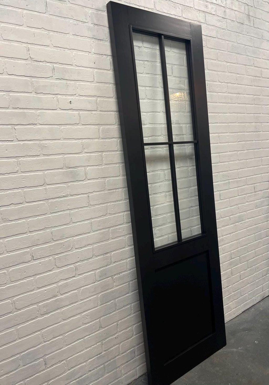Custom Built Glass French Barn Door, 4 Lite Design