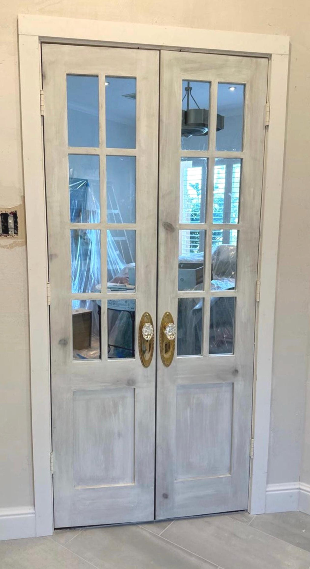 Custom Eight Lite Glass French Door, Wood Door