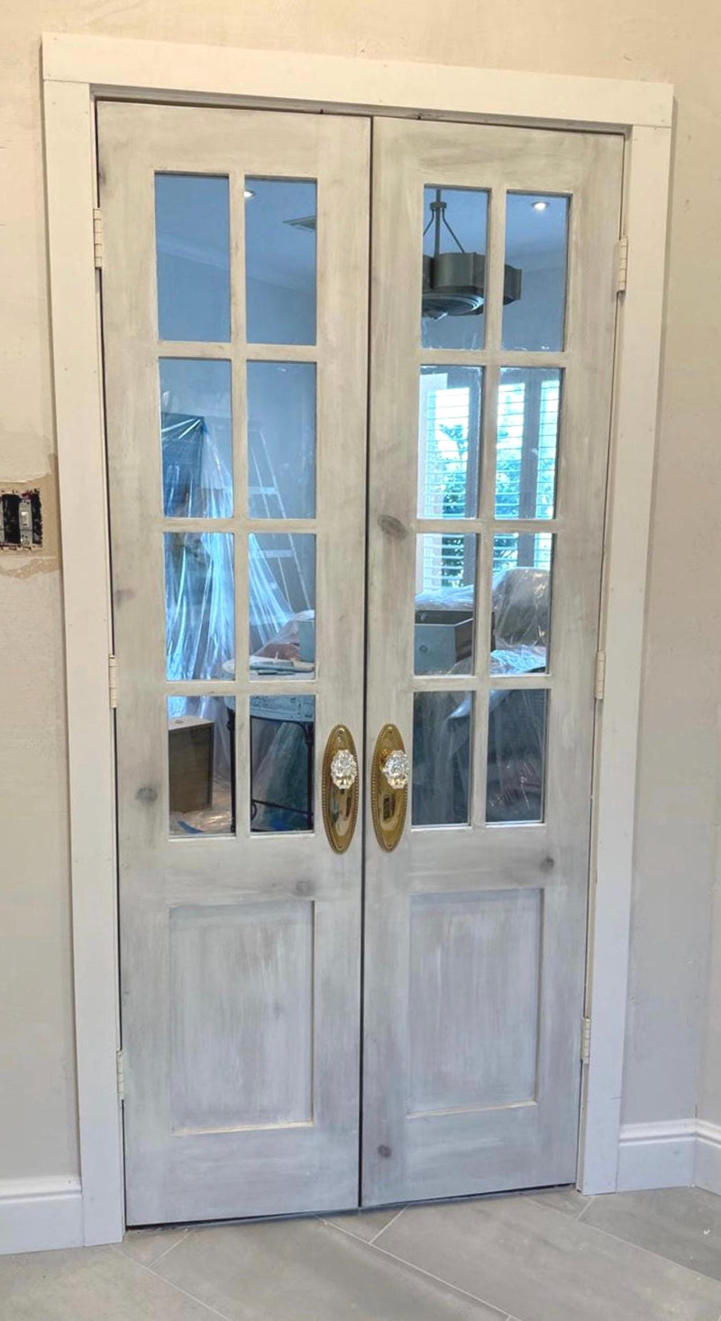 Custom Eight Lite Glass French Door, Wood Door