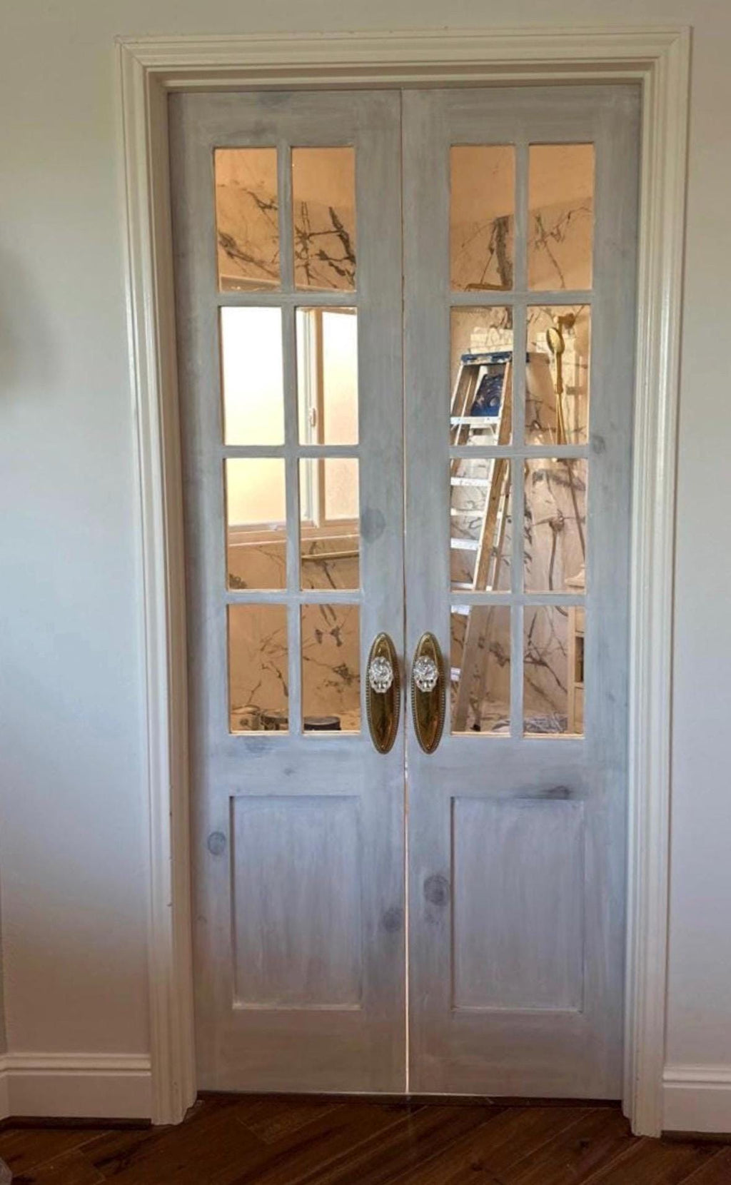 Custom Eight Lite Glass French Door, Wood Door