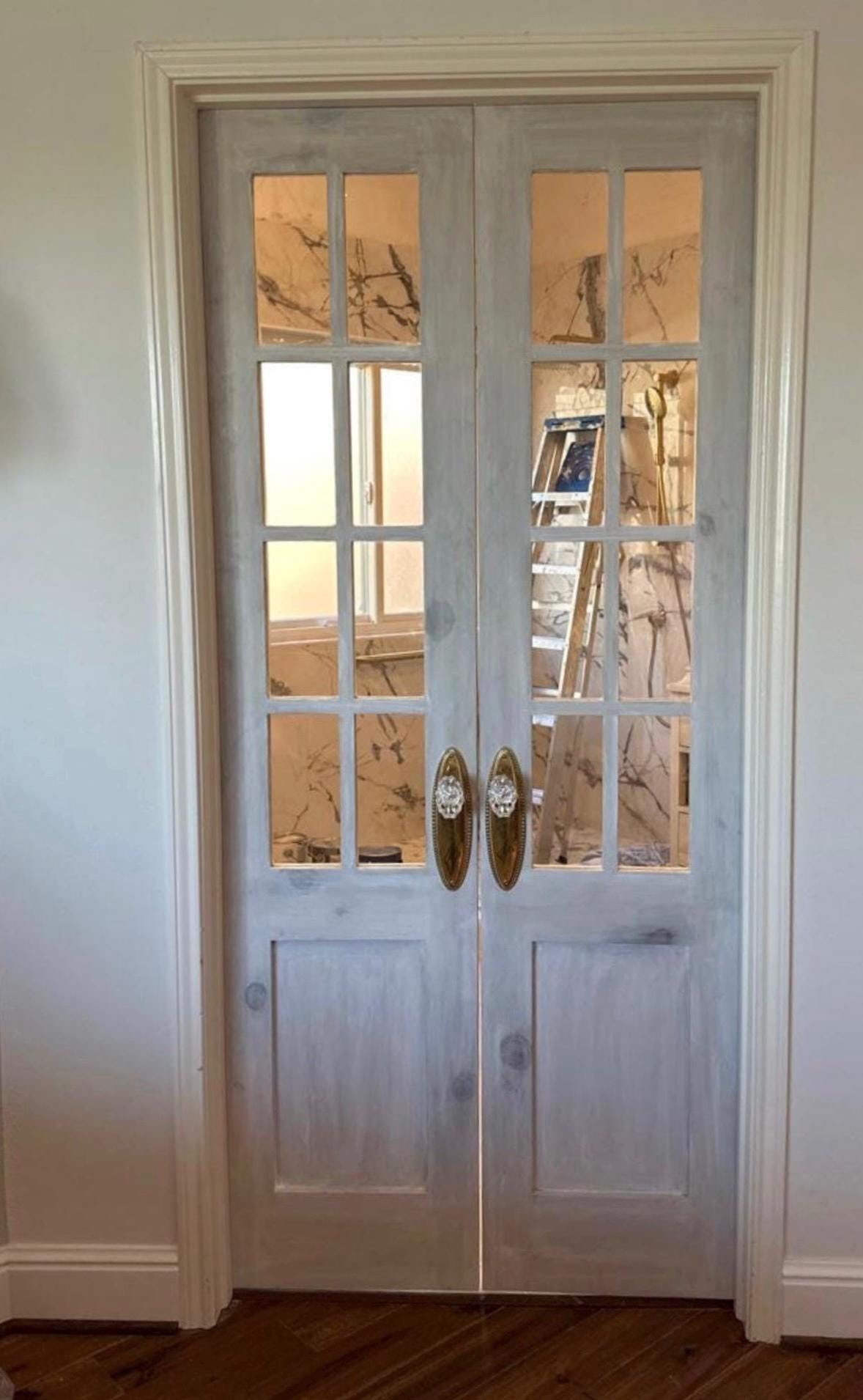 Custom Eight Lite Glass French Door, Wood Door