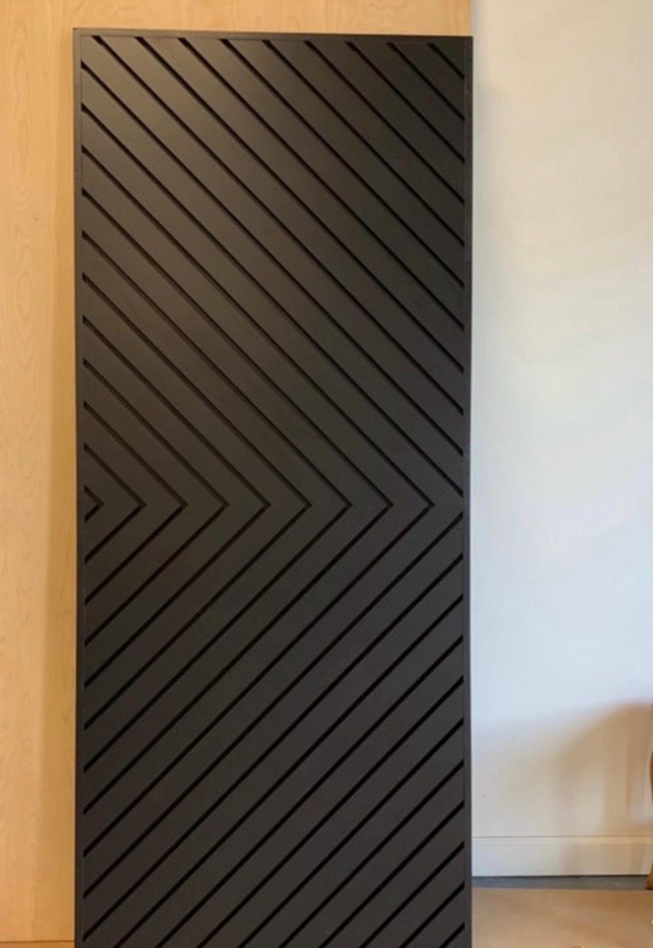Custom Modern Chevron Barn Door, White Painted Arrow Design