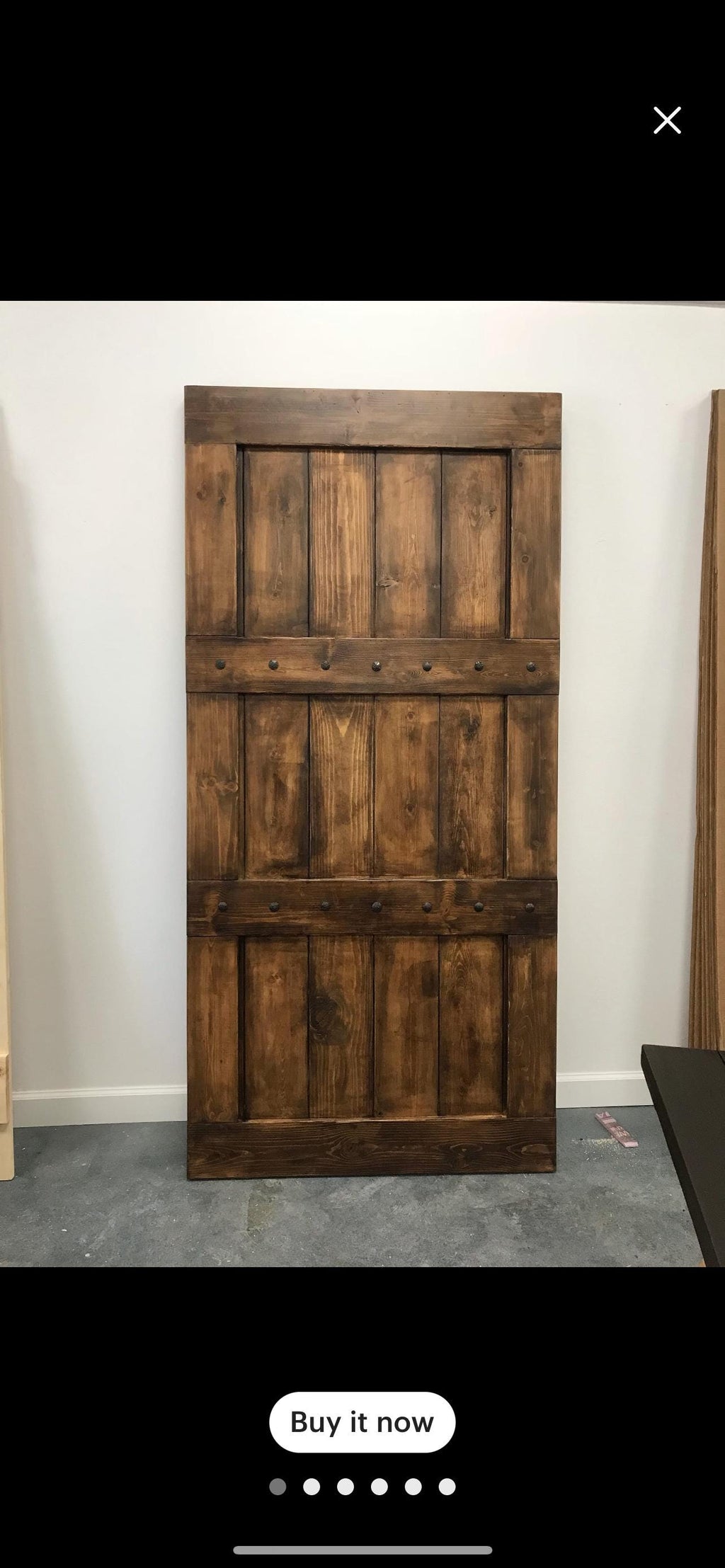 Custom Barn Door Baby Gate with Clavo Nail Design
