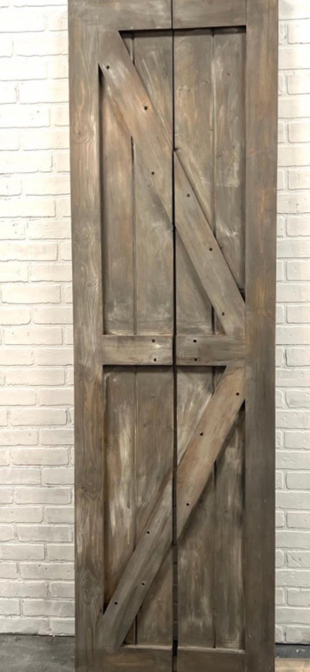 British Brace Barn Door, Shabby Chic Bi-fold, Hinged