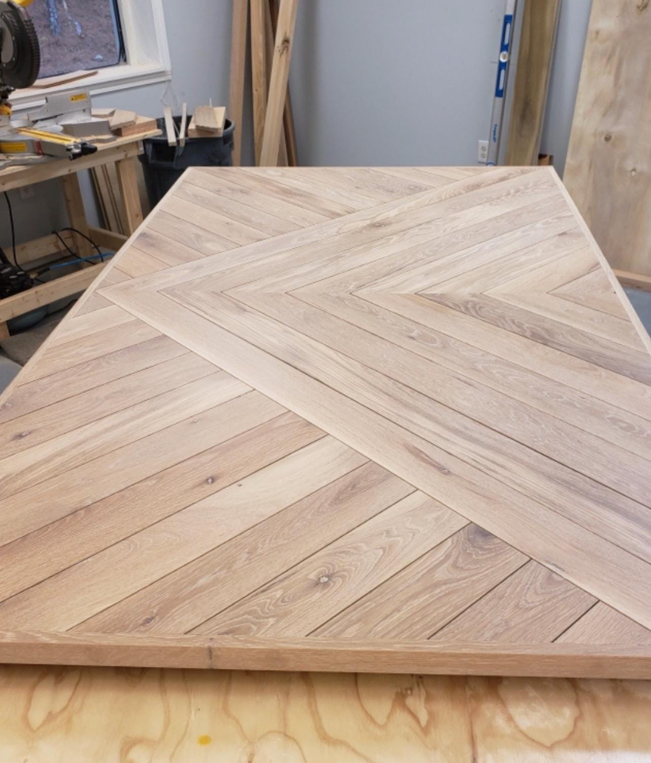 White Oak Chevron Barn Door, Custom Made