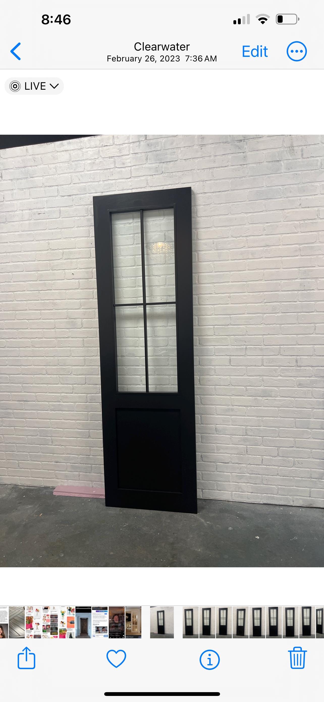 Custom Built Glass French Barn Door, 4 Lite Design