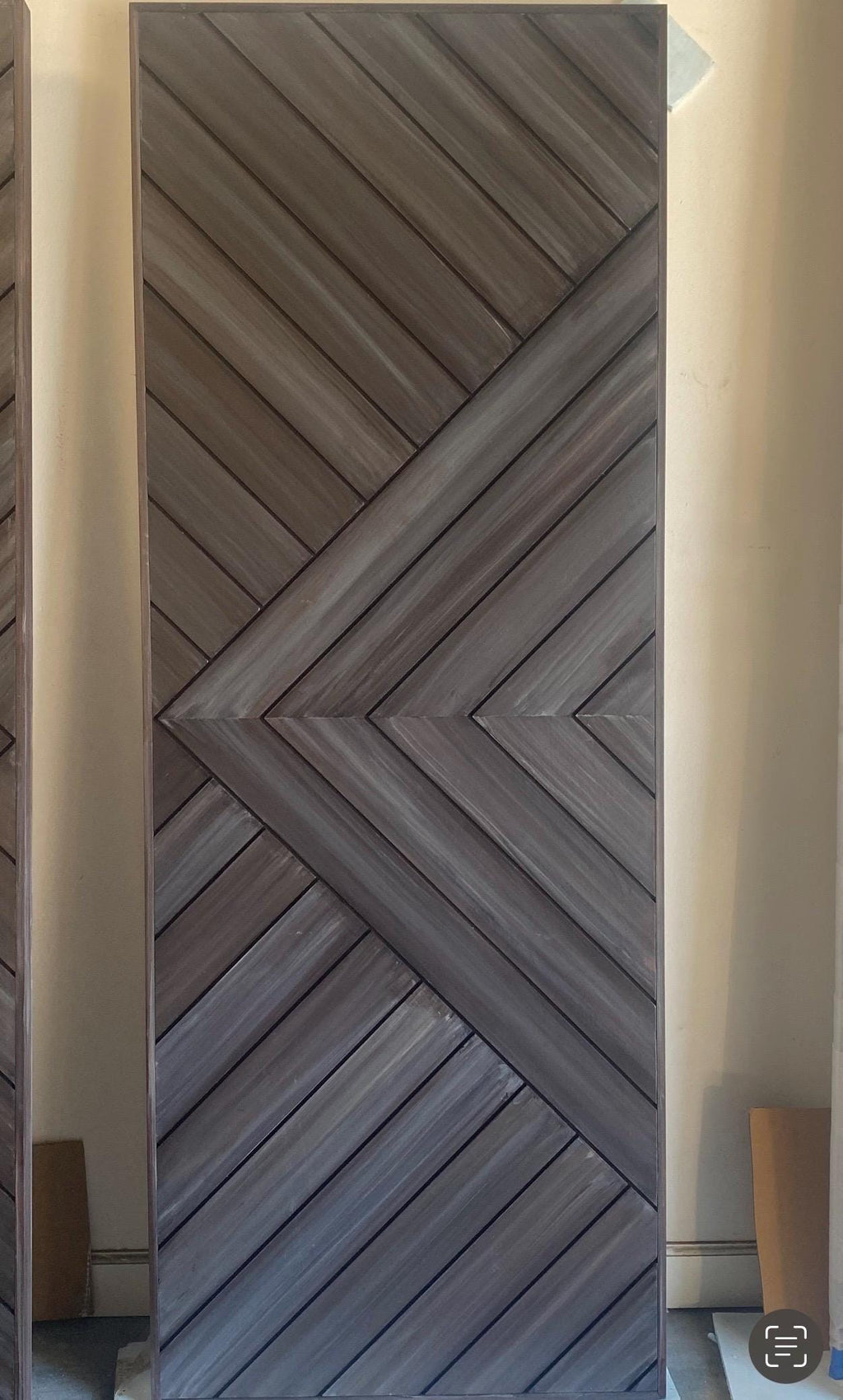 Chevron Barn Door, Modern Aztec Design, Custom Stain Finish