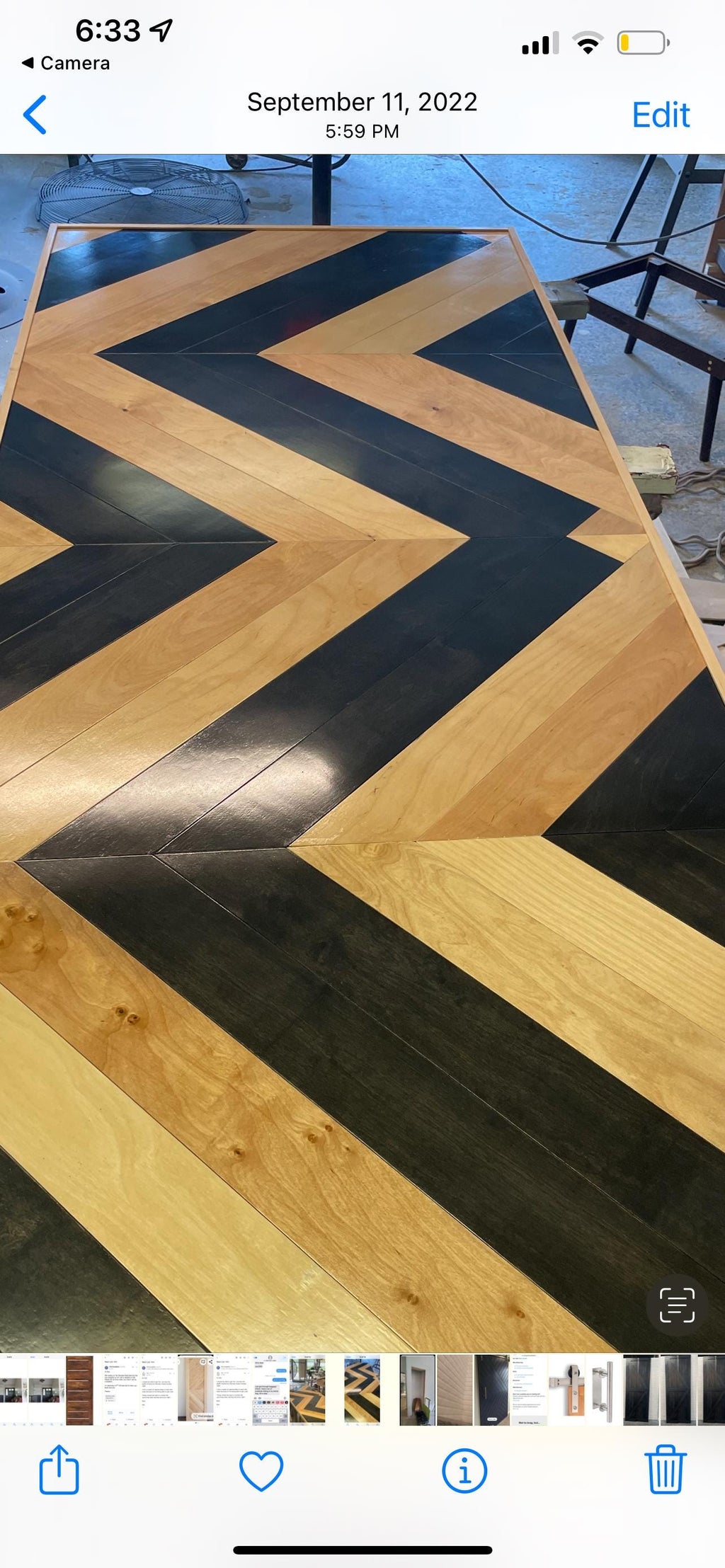 Custom Two-Tone Chevron Barn Door, Modern Interior Door