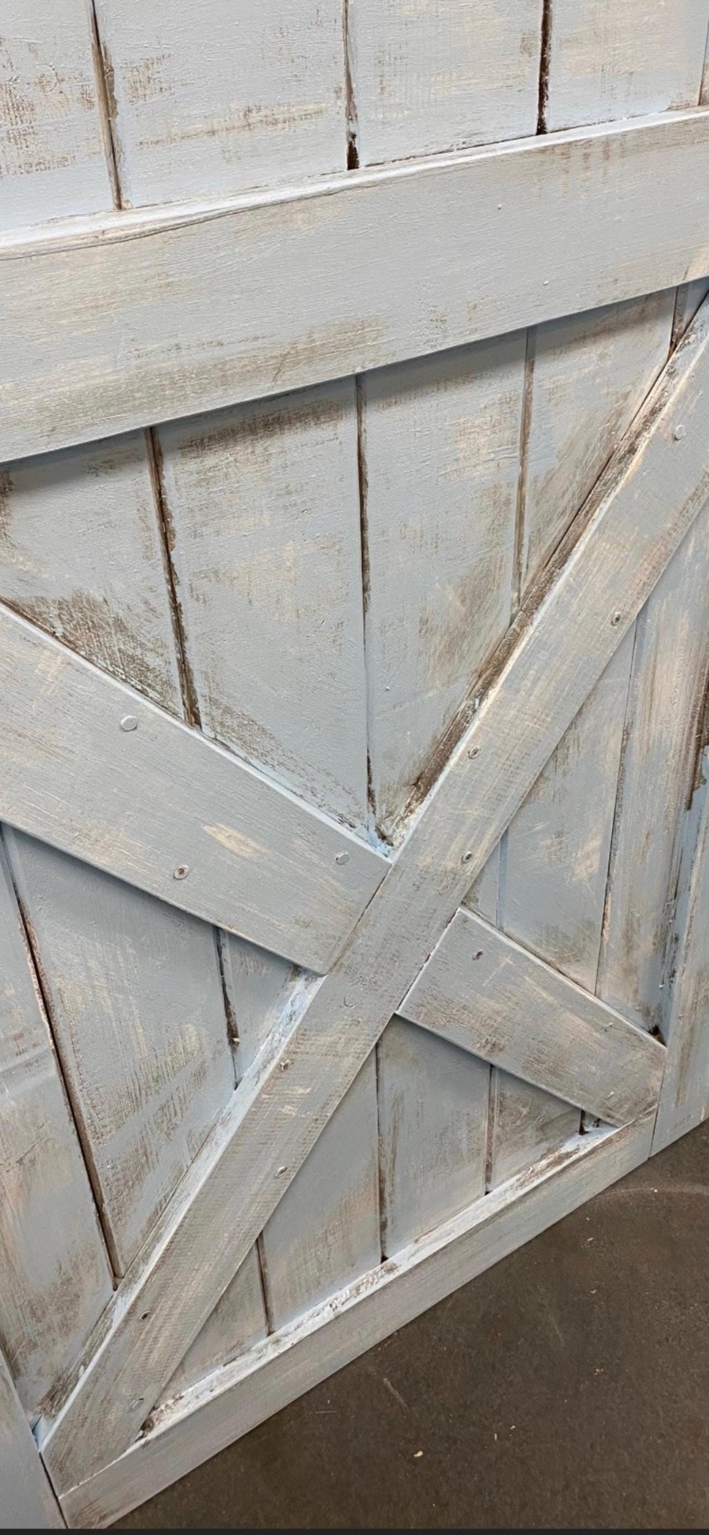 Custom 'Bottom X' Shabby Chic Coastal Barn Door