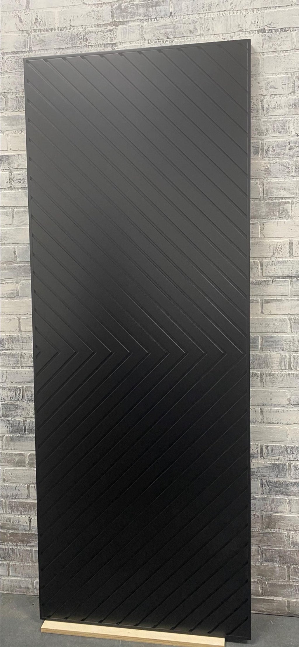 Custom Modern Chevron Barn Door, White Painted Arrow Design
