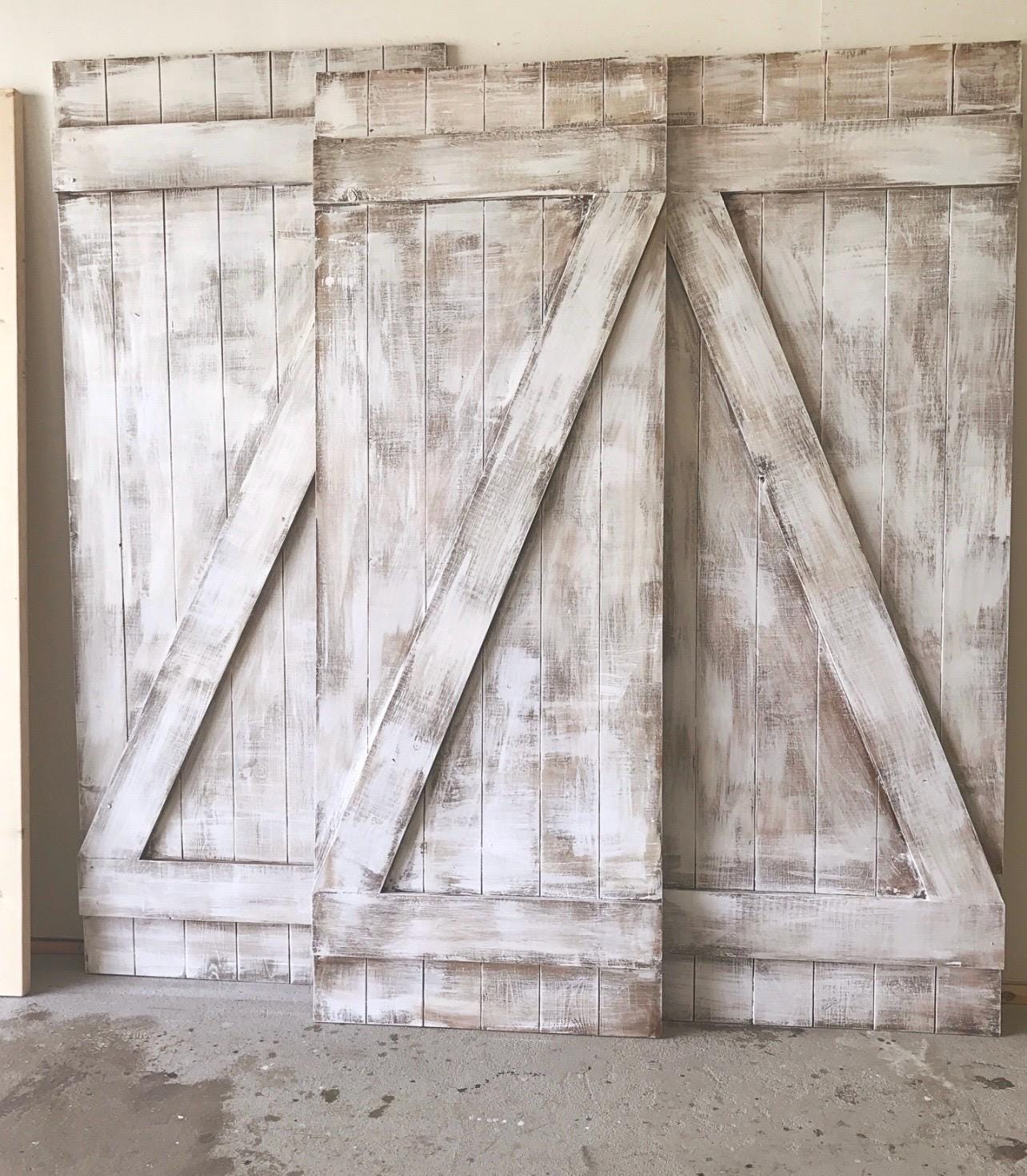 Shabby Chic White Z Barn Door