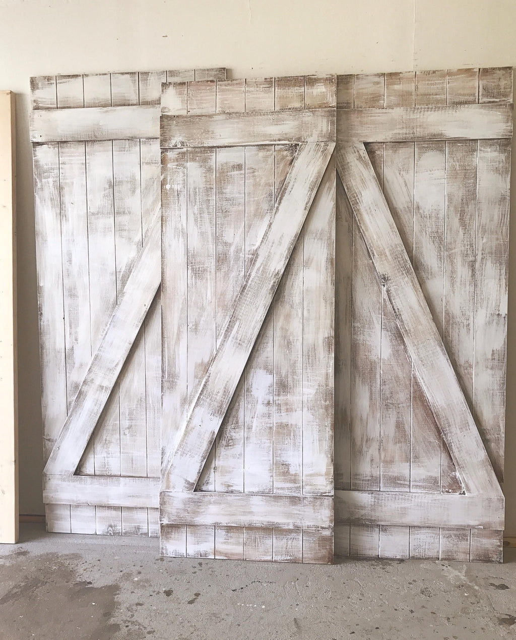 Shabby Chic White Z Barn Door