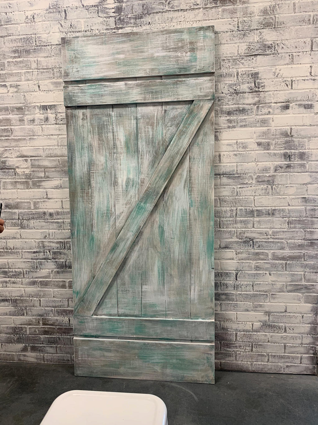 Shabby Chic White Z Barn Door