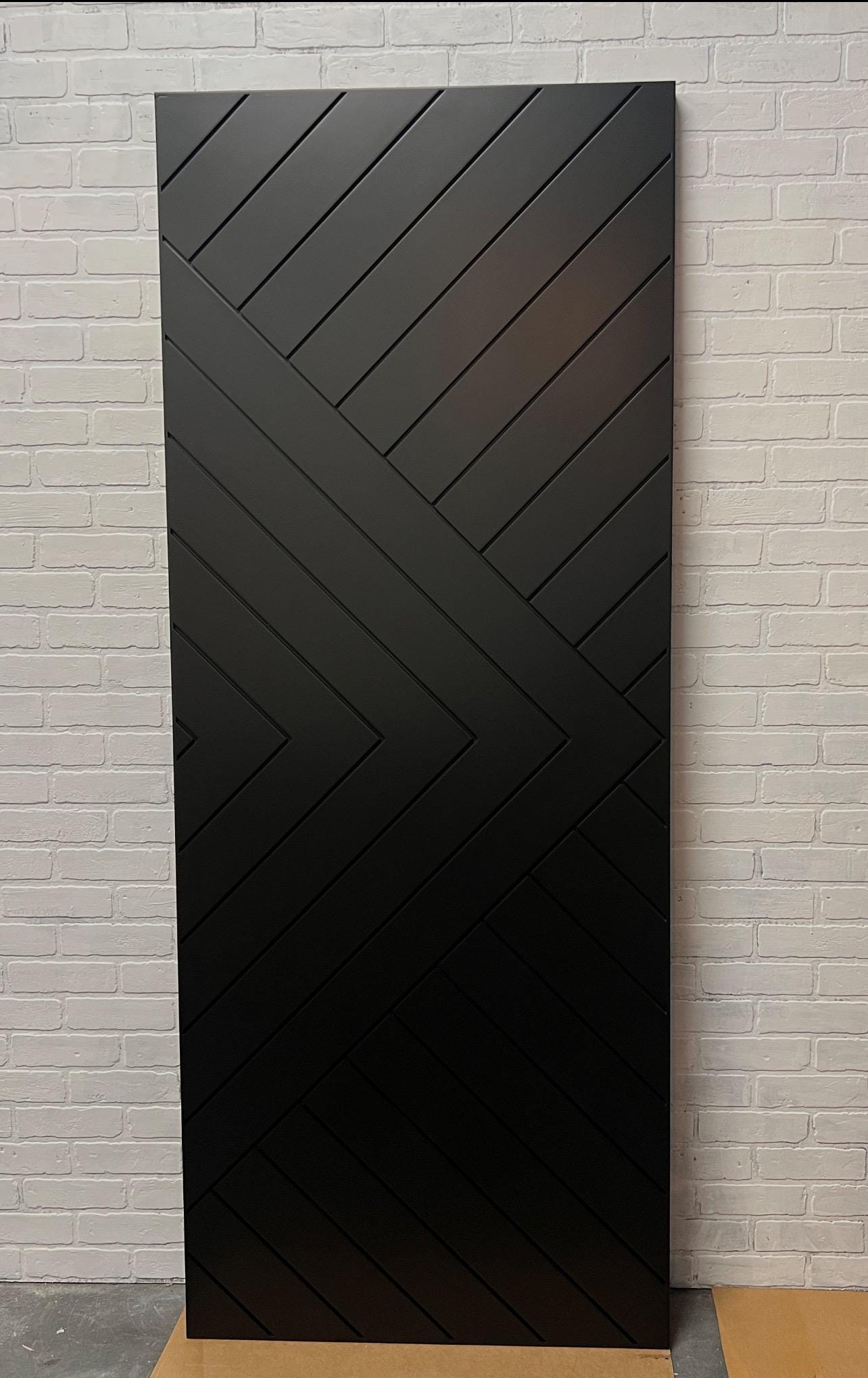 Custom Matte Black Chevron Barn Door