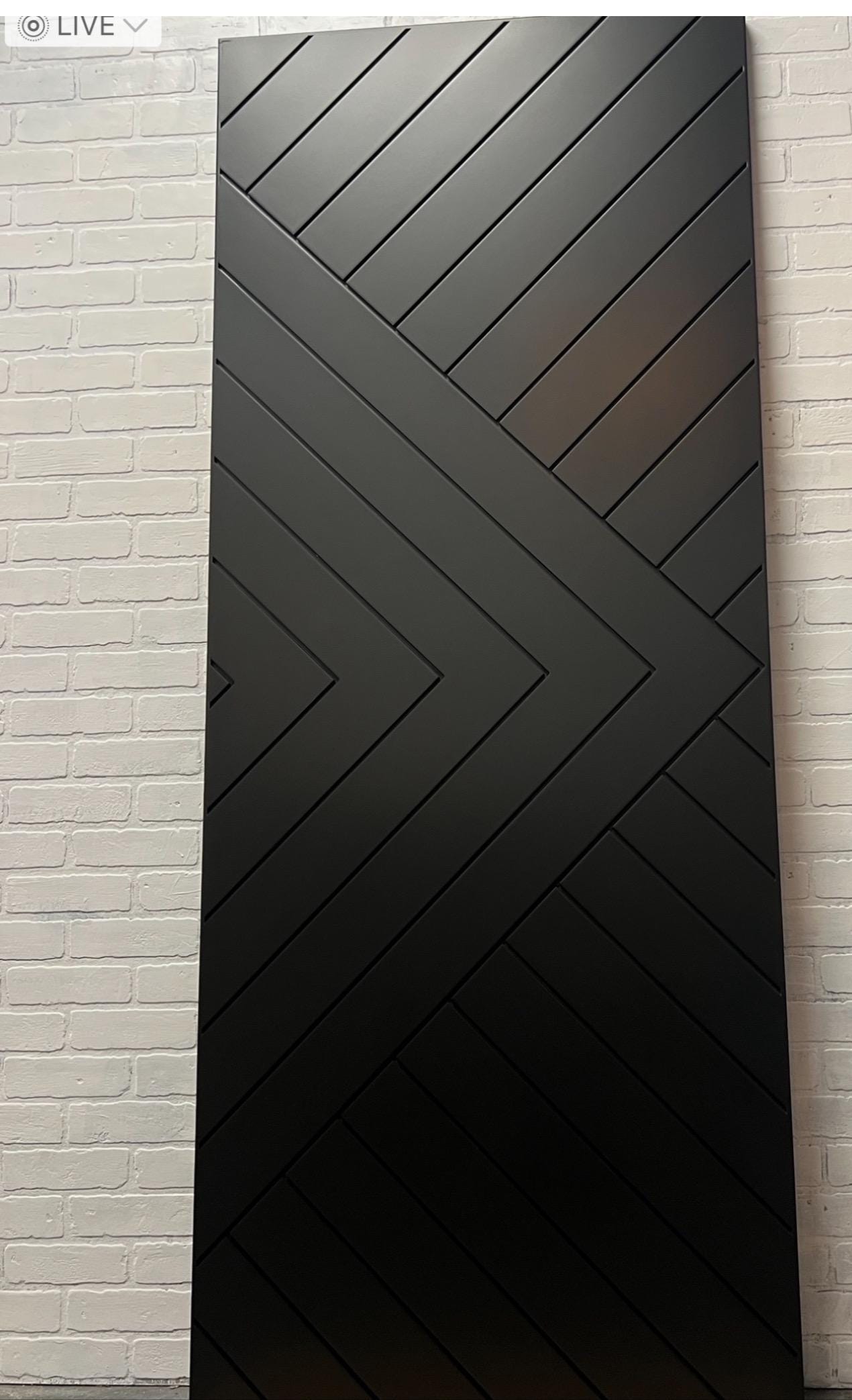 Custom Matte Black Chevron Barn Door
