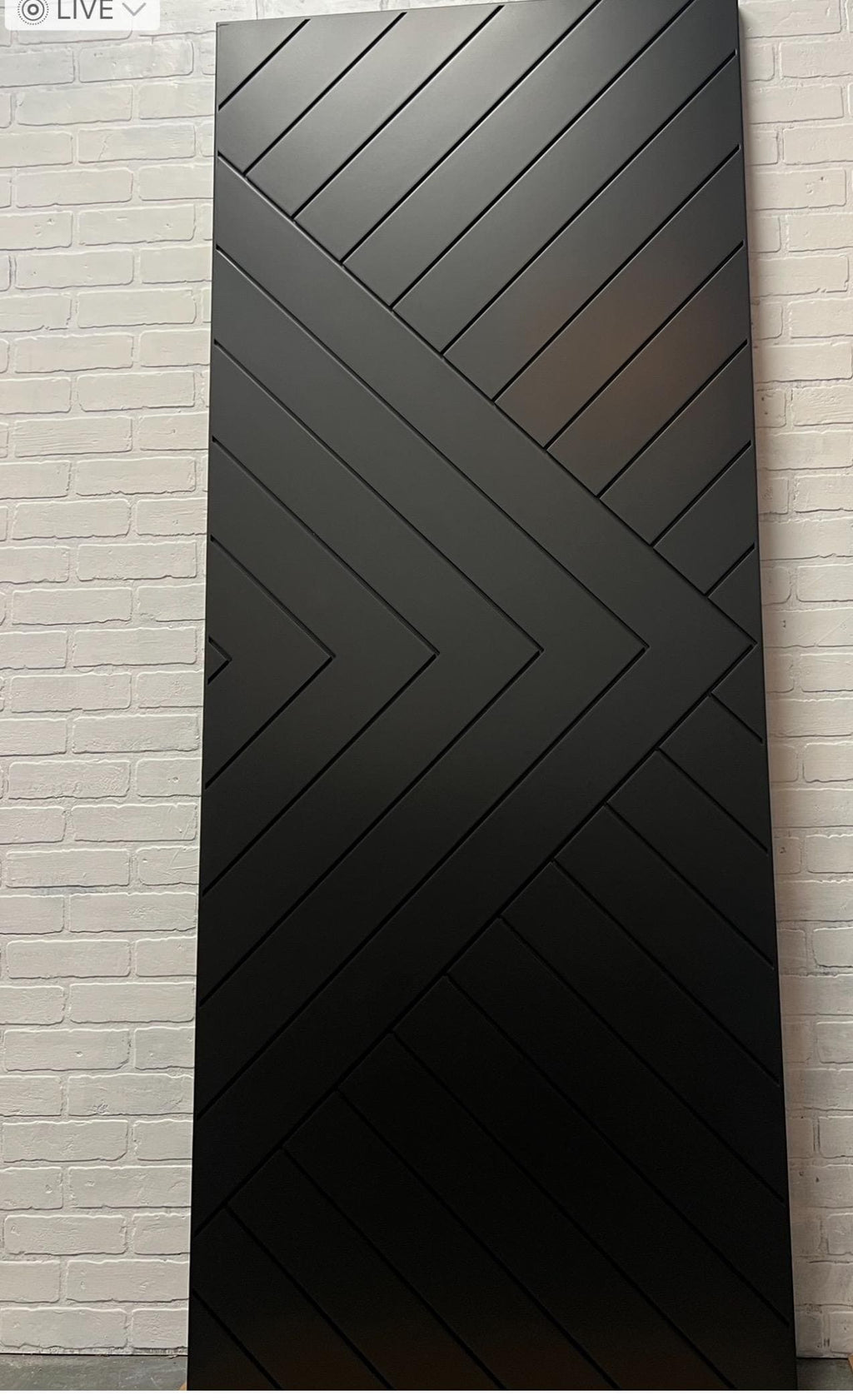 Custom Matte Black Chevron Barn Door