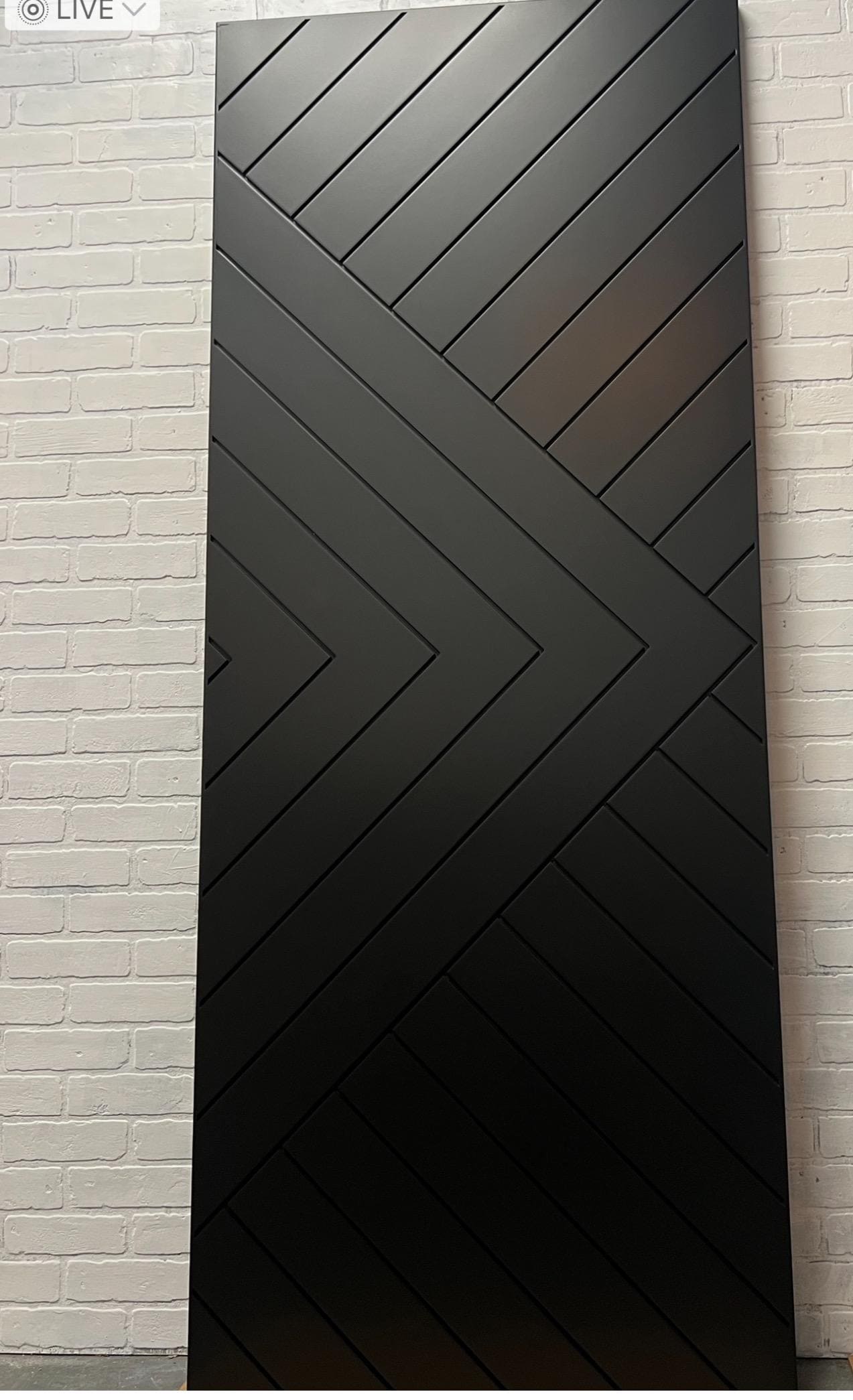 Custom Matte Black Chevron Barn Door