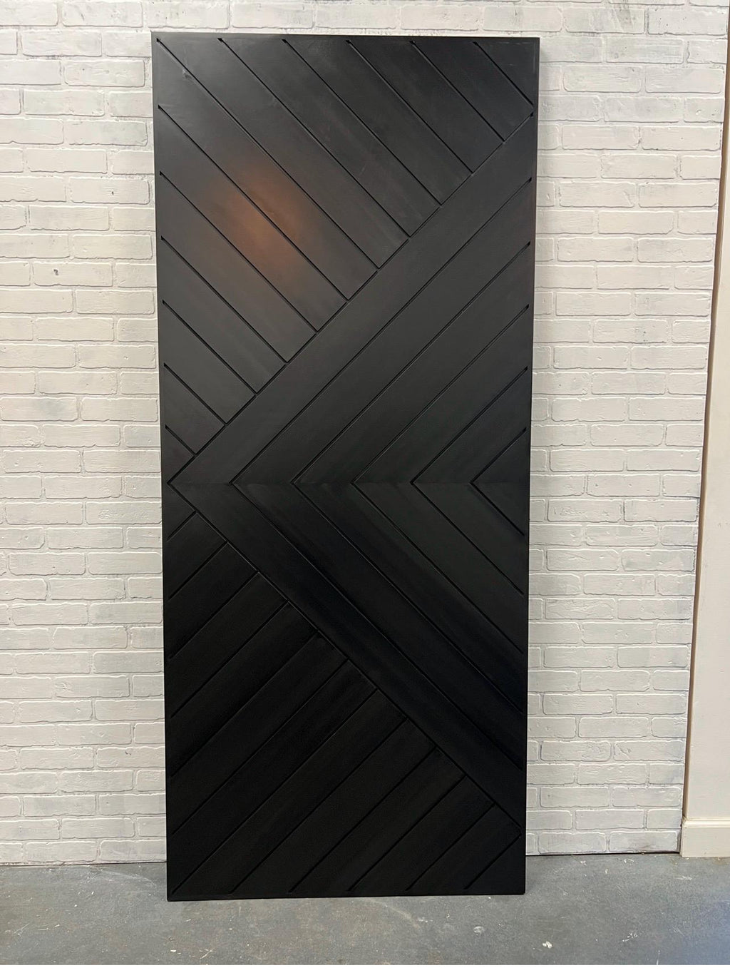 Custom Matte Black Chevron Barn Door