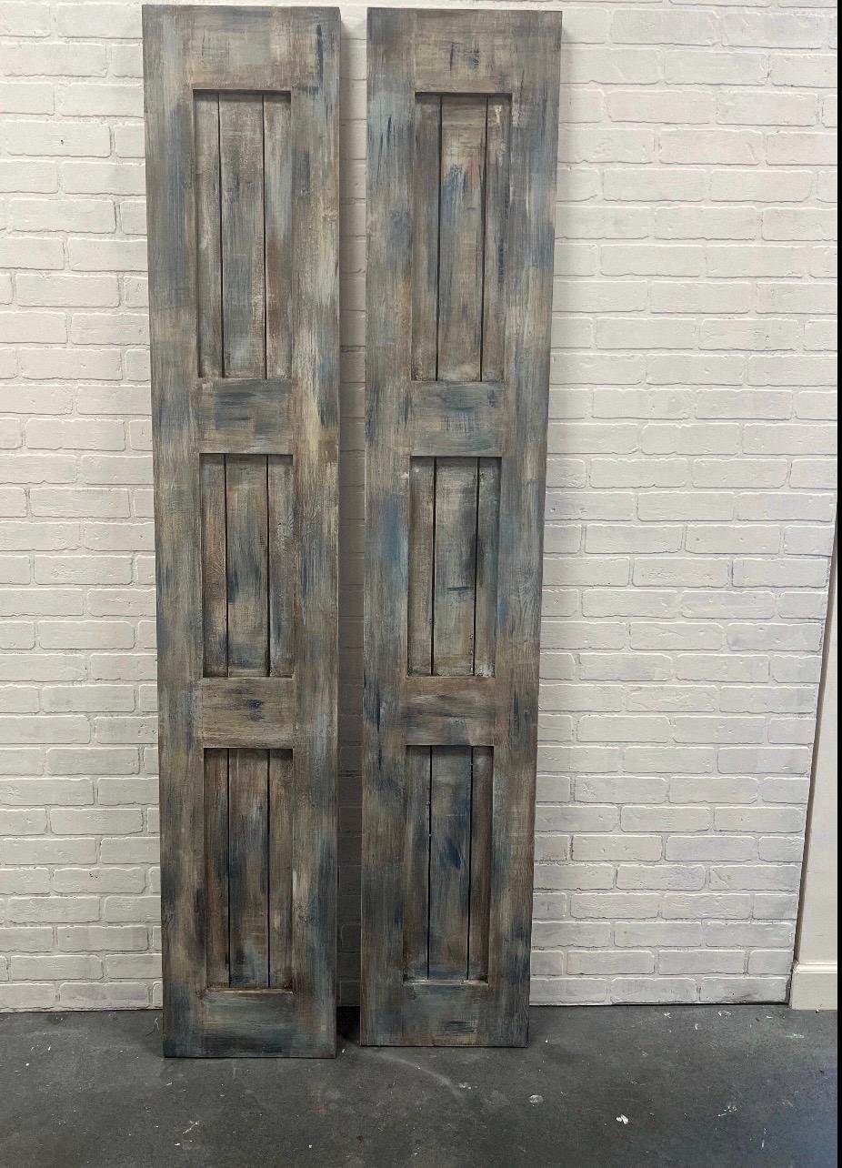 Custom Three Panel Farmhouse Barn Door, Stenciled Design