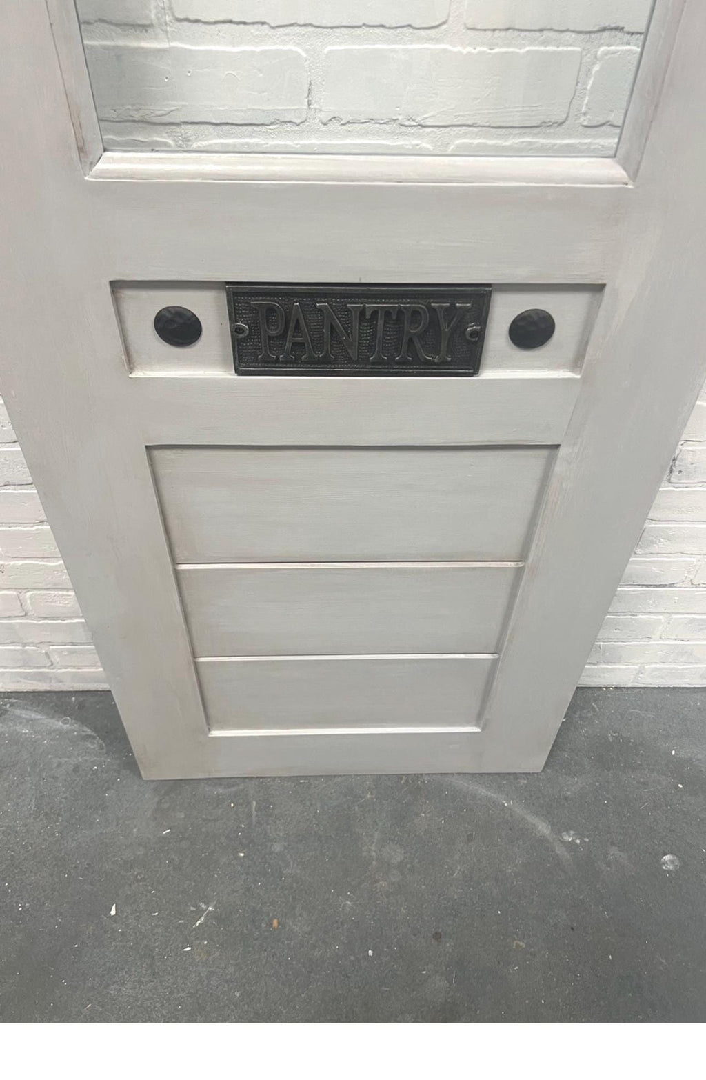 Custom Solid Wood Glass Pantry Door, Antique Design