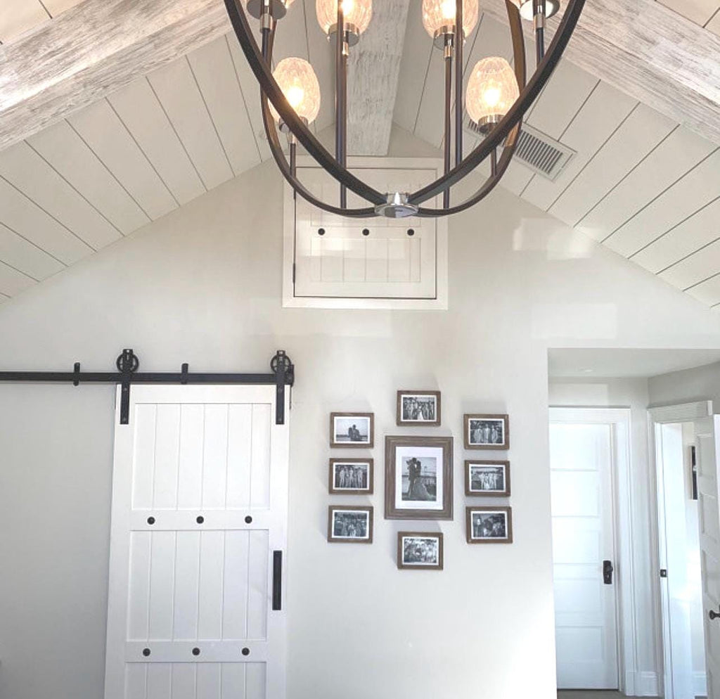 Custom Farmhouse Plank Barn Door with Clavos