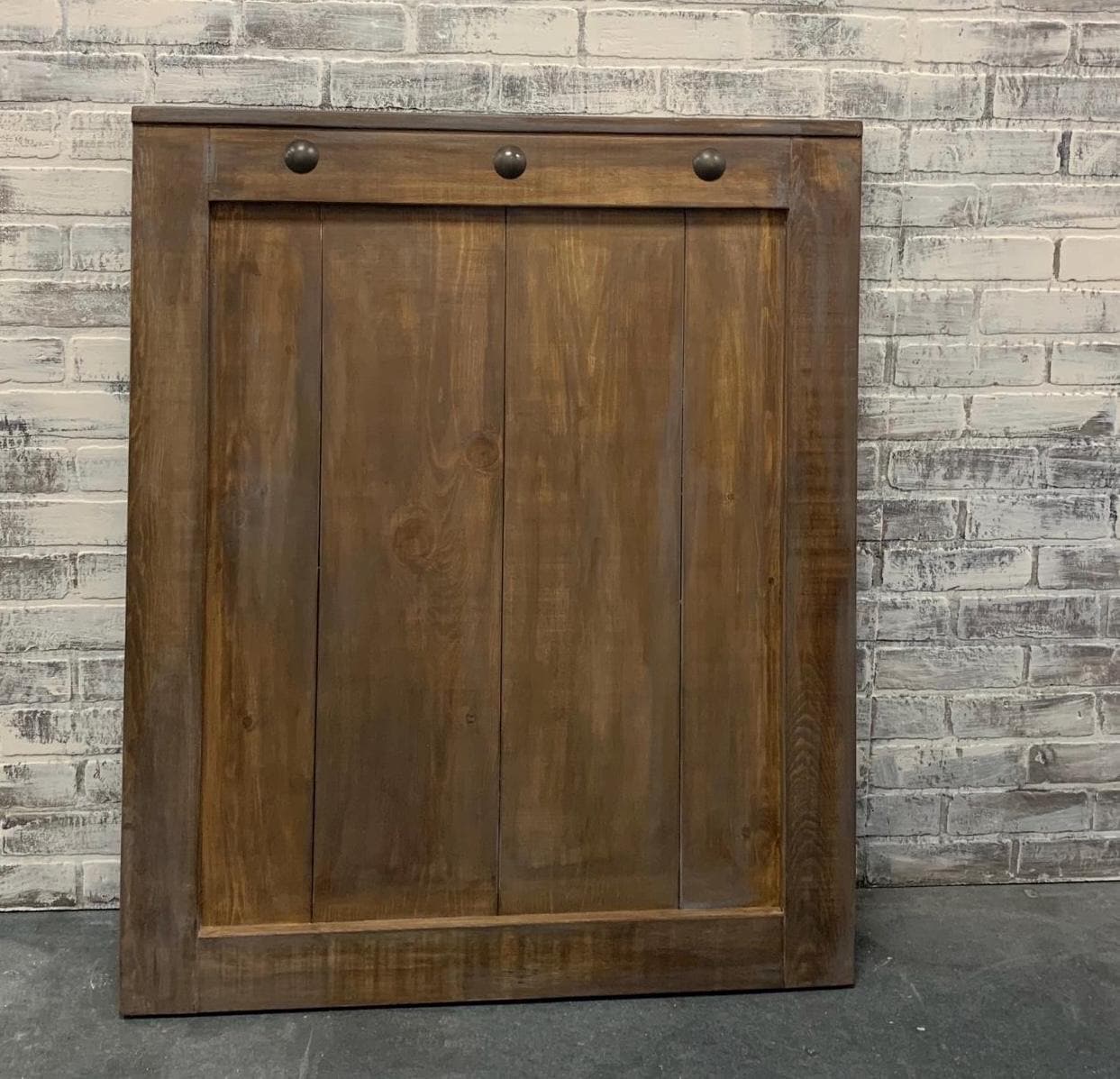 Custom Barn Door Baby Gate, Weathered Pine Finish