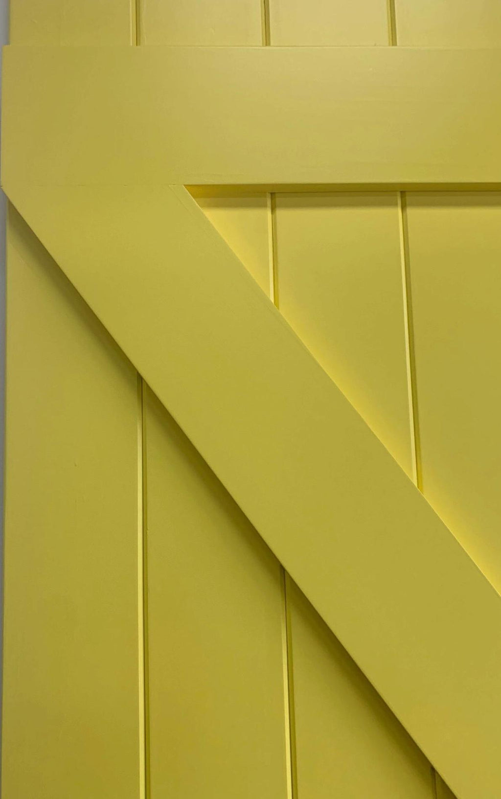 Custom Classic Z Barn Door, Yellow Painted Door