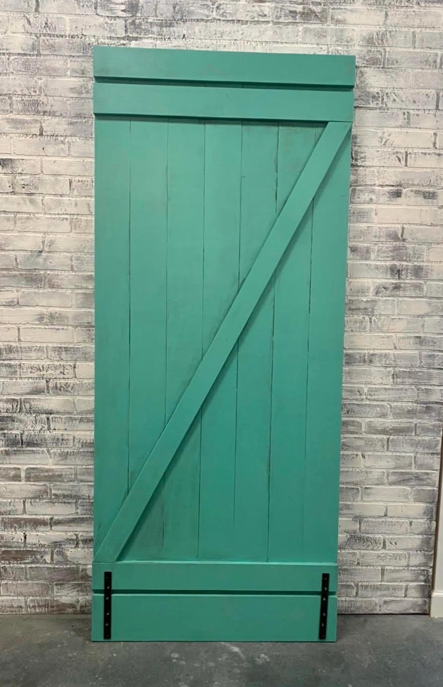 Custom Classic Z Barn Door, Yellow Painted Door