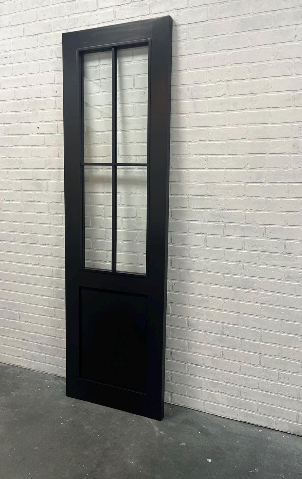 Custom Built Glass French Barn Door, 4 Lite Design