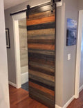 Custom Horizontal Plank Sliding Barn Door, Multi-Stained