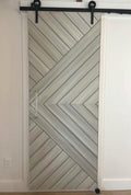 Custom Chevron Arrow Barn Door, Layered Paint Finish
