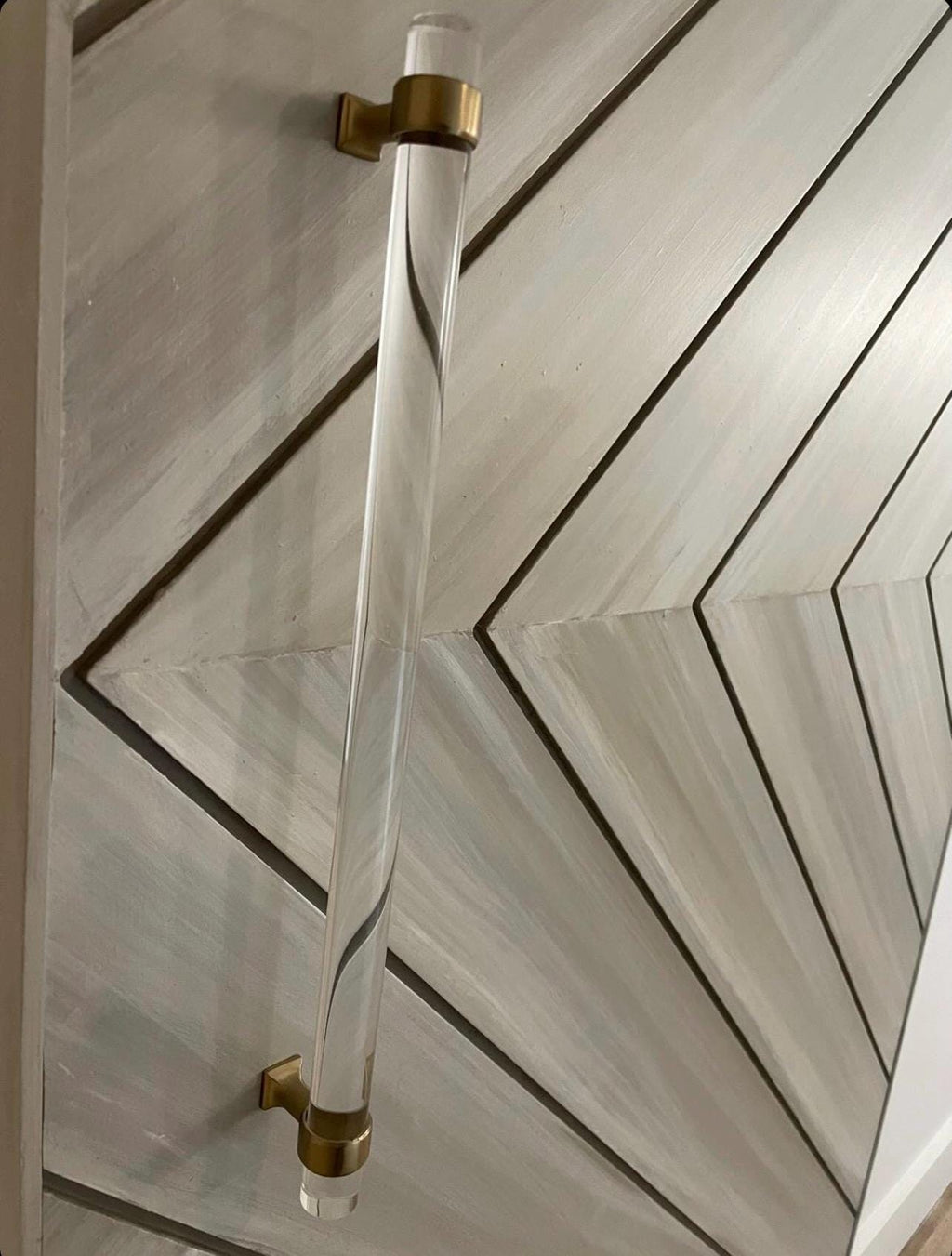 Custom Chevron Arrow Barn Door, Layered Paint Finish