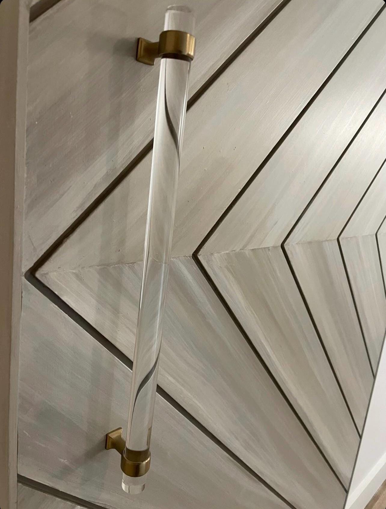 Custom Chevron Arrow Barn Door, Layered Paint Finish