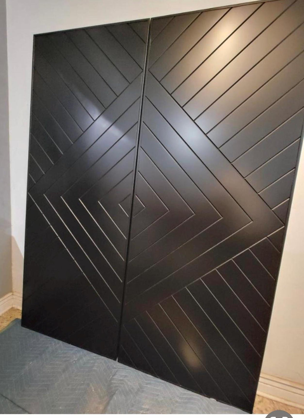 Custom Painted Chevron Door, Solid Wood Aztec Design