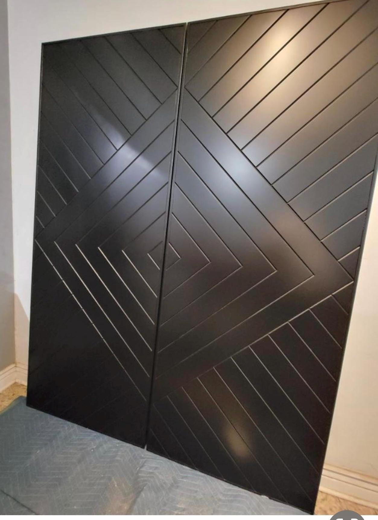 Custom Painted Chevron Door, Solid Wood Aztec Design