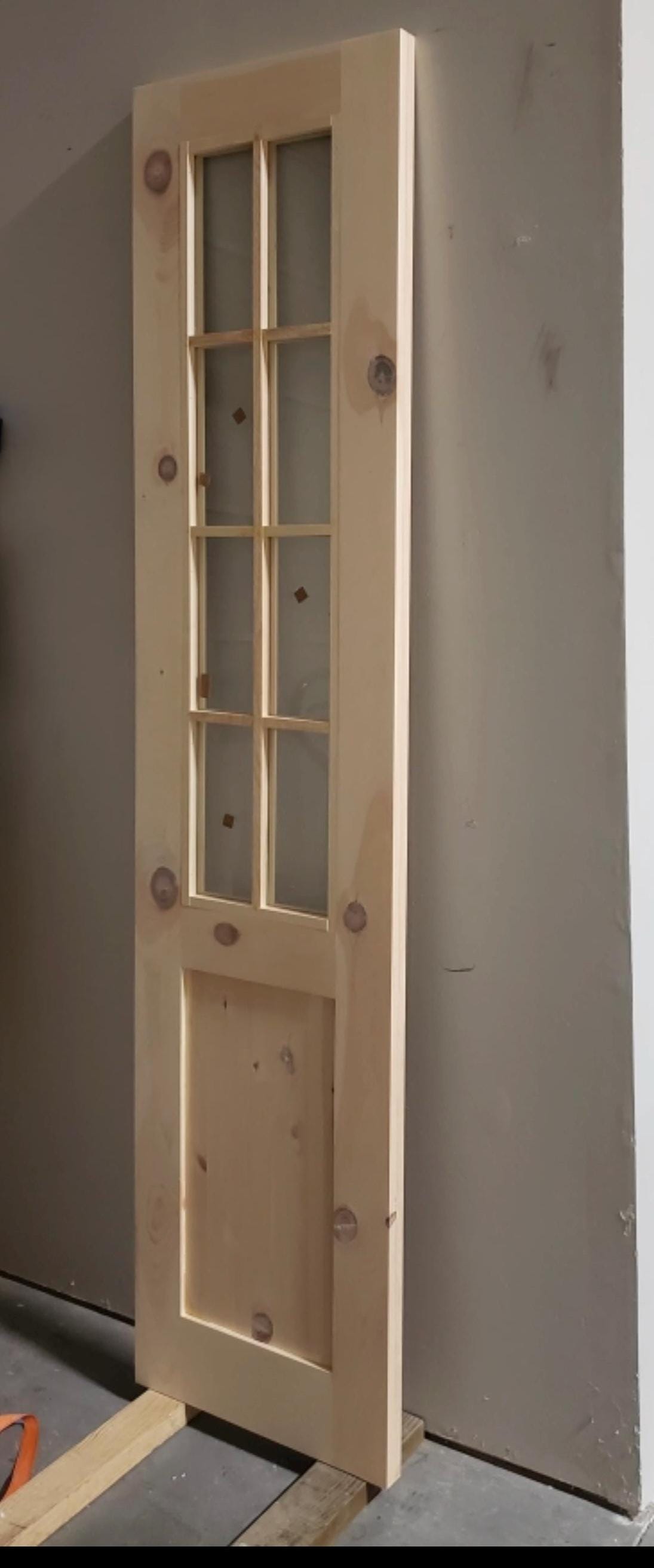 8 Lite Glass French Door, Shaker Style Panel