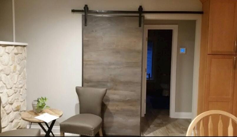 Horizontal  Custom Sliding Barn Door With Metal Trim