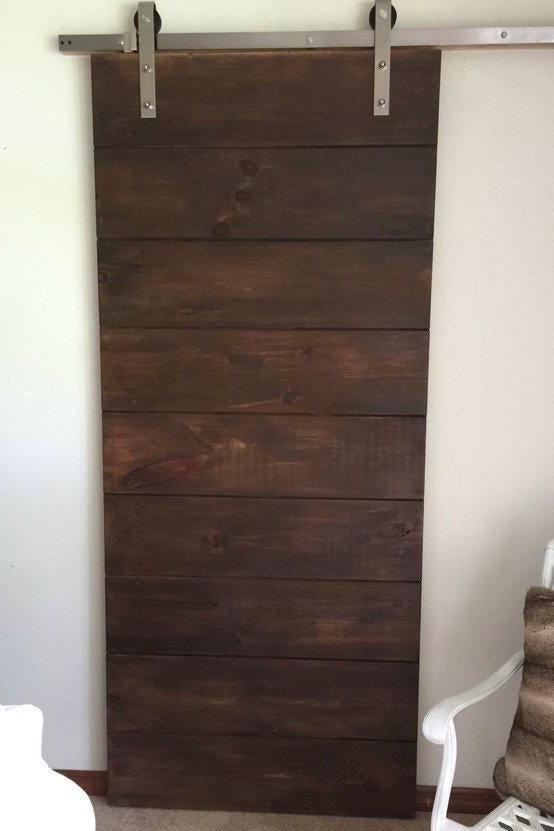 Horizontal Plank Distressed Barn Door
