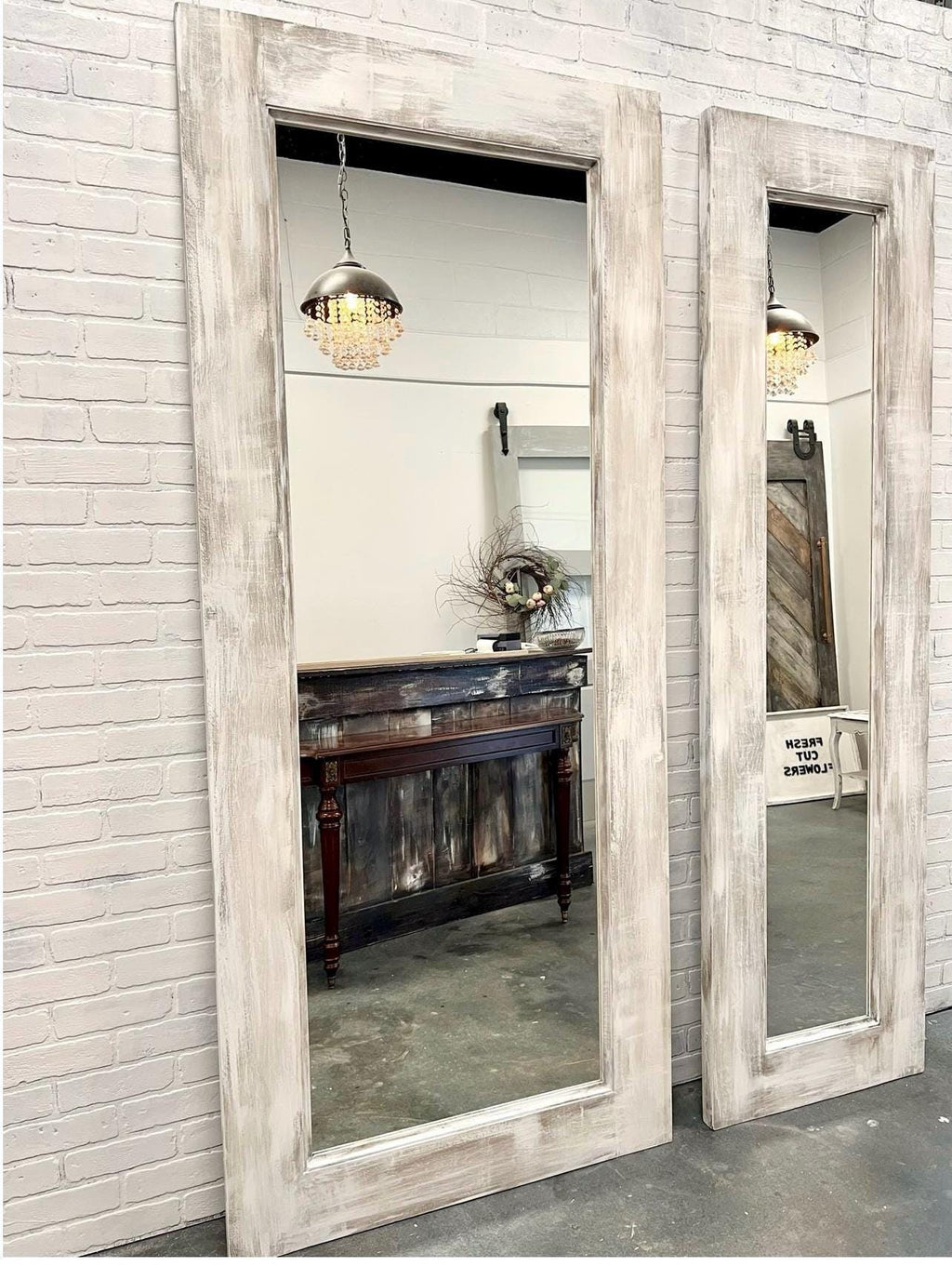 Shabby Chic Mirrored Sliding Barn Door