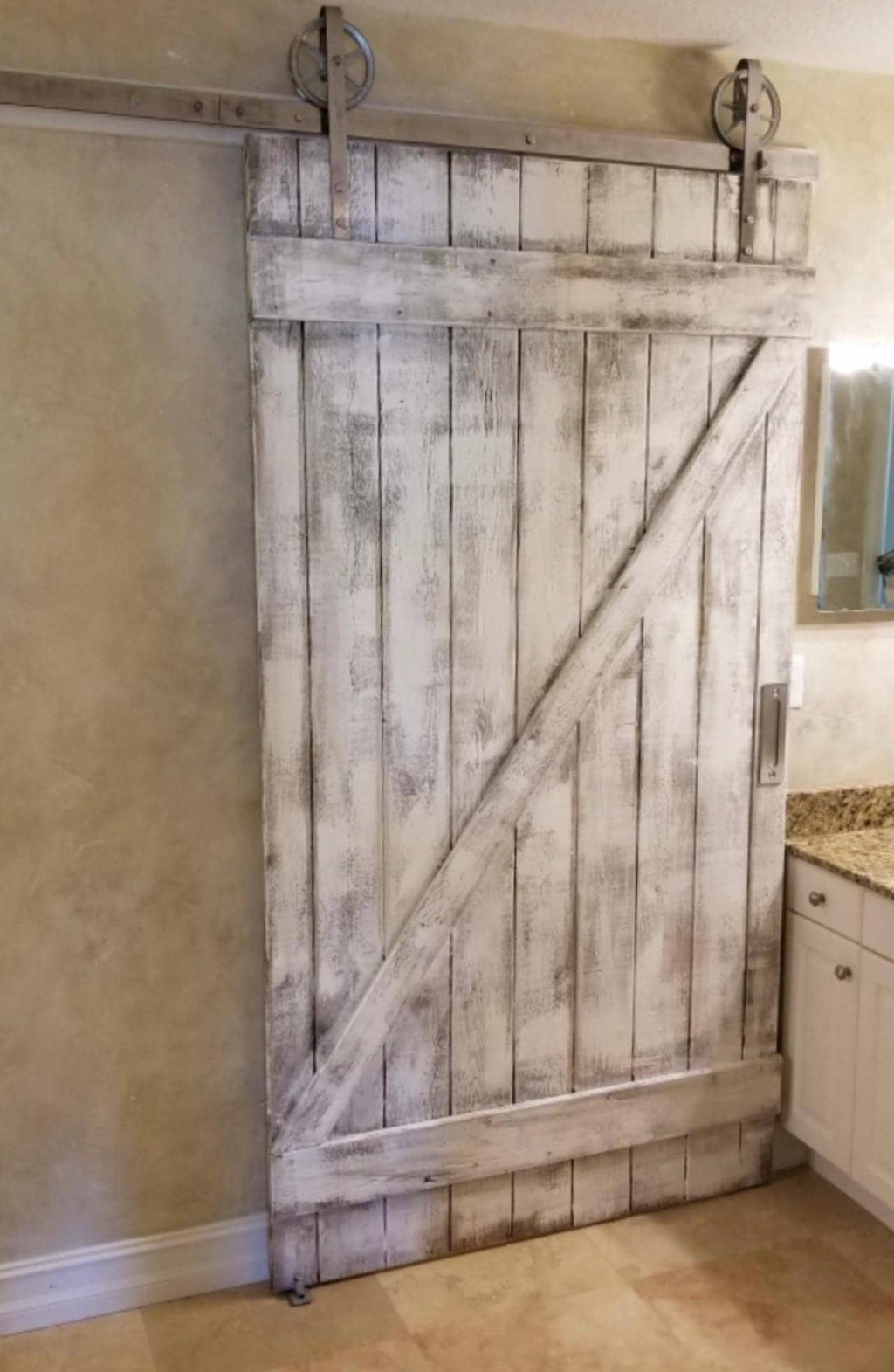 Shabby Chic White Z Barn Door
