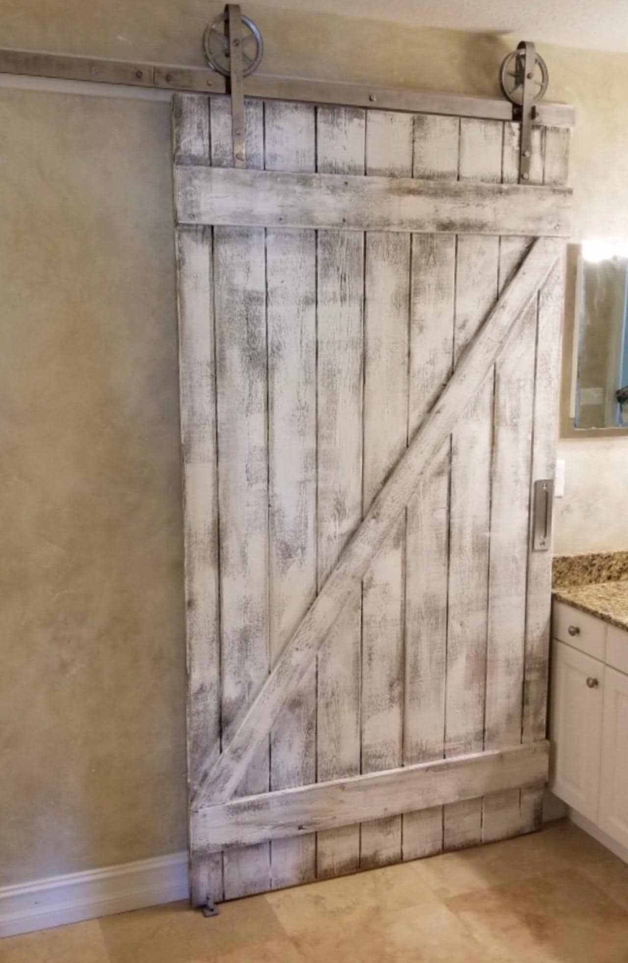Shabby Chic White Z Barn Door