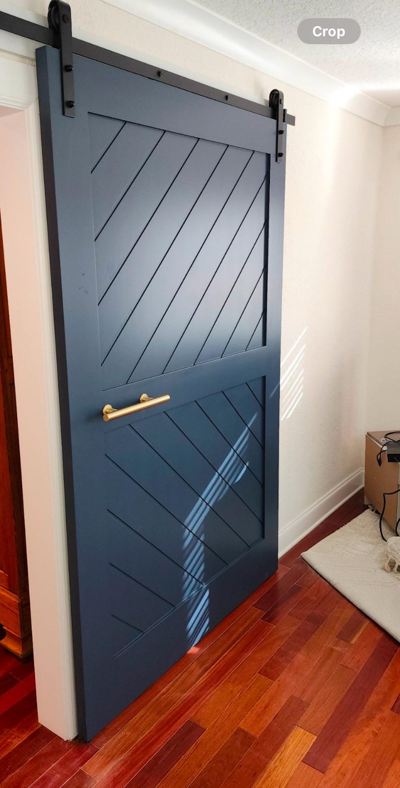 Custom Chevron Panel Barn Door, Modern Painted Wood