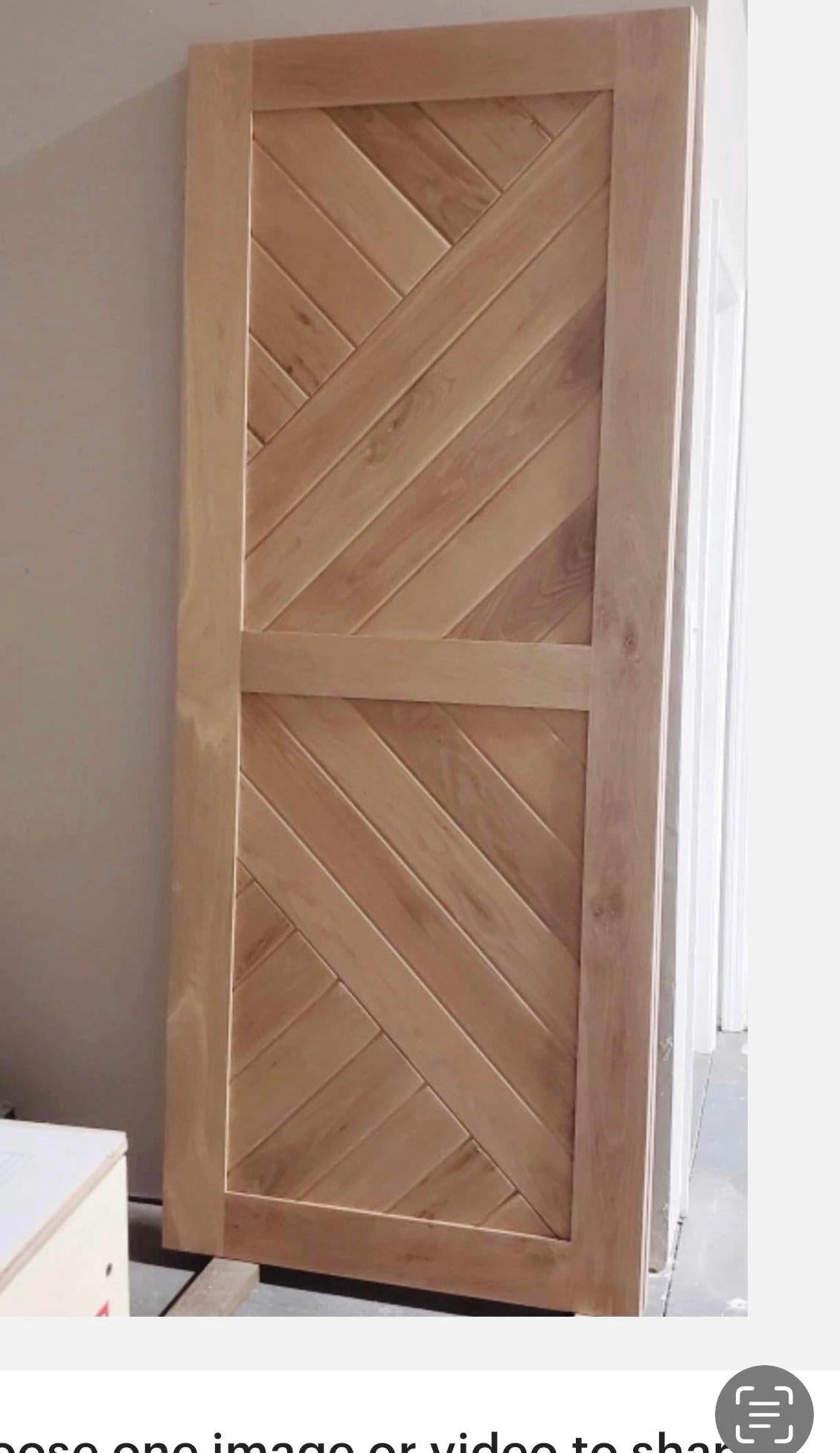 Custom White Oak Chevron Barn Door